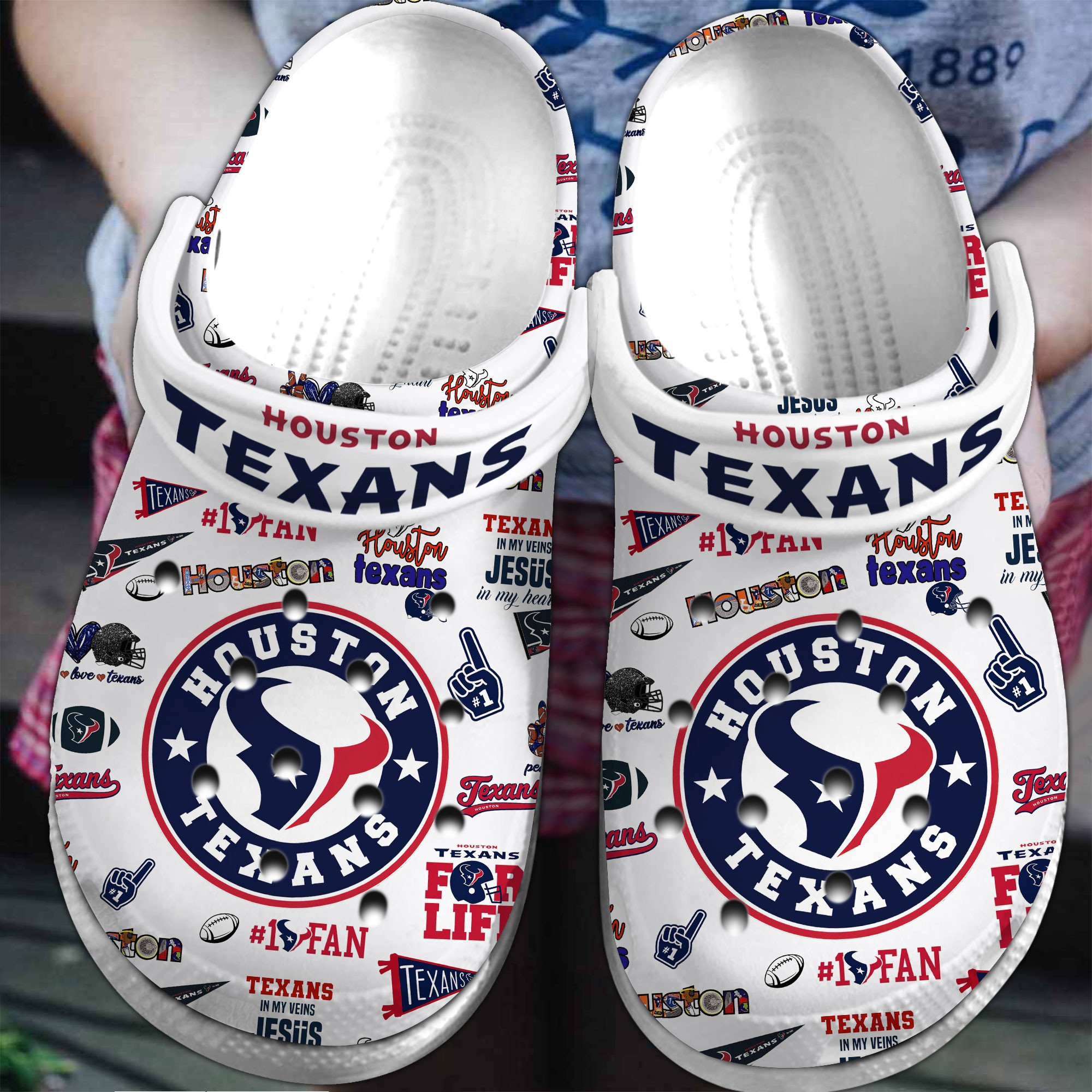 Houston Texans NFL Sport Crocss Crocband Clogs Shoes Comfortable For Men Women and Kids