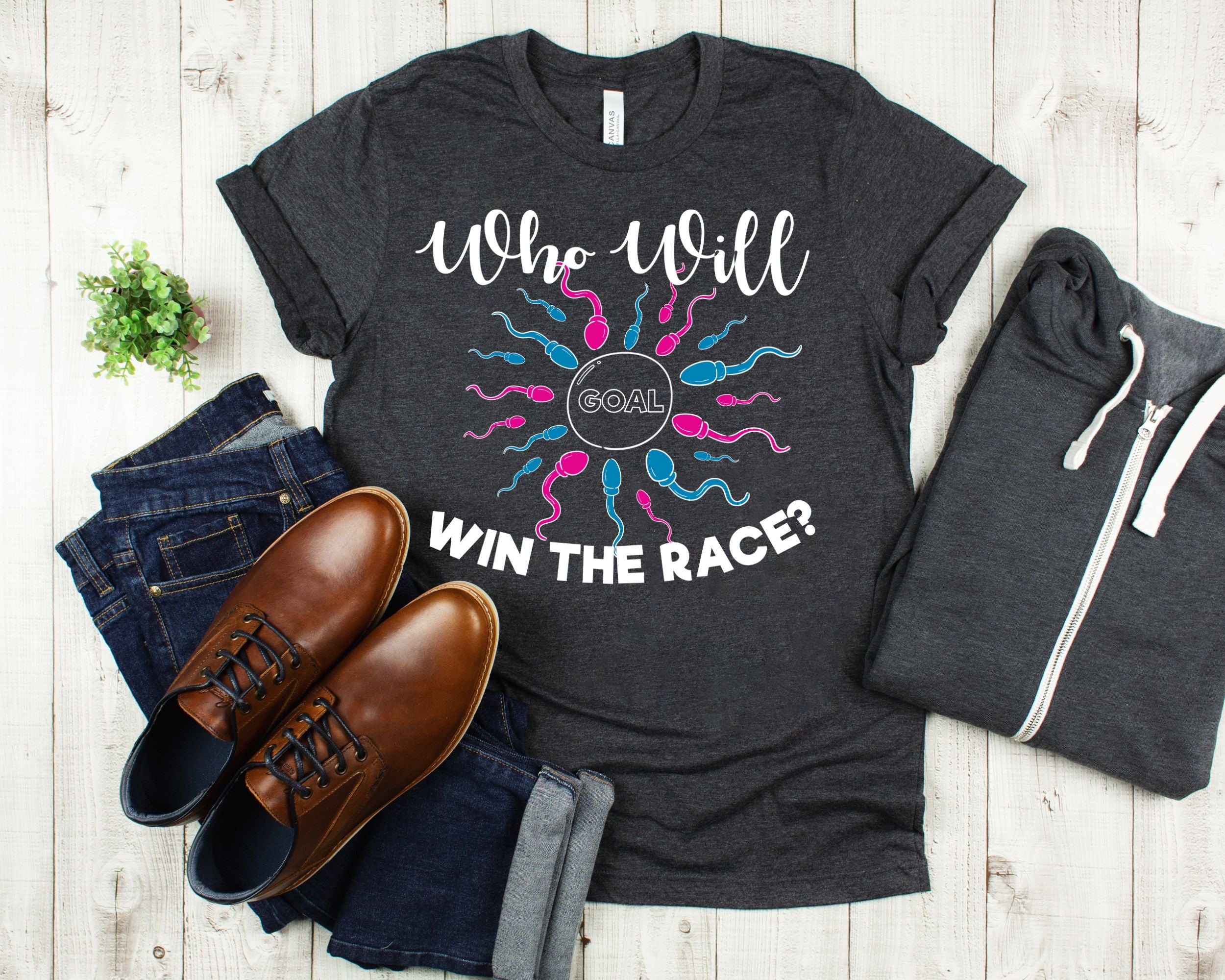 Who Will Win The Race Funny Gender Announcement Shirt