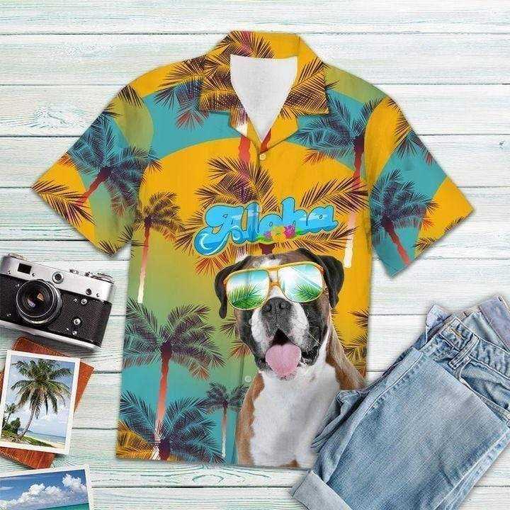 Boxer Aloha Tropical Print Polyester Hawaii Shirt Ha65796