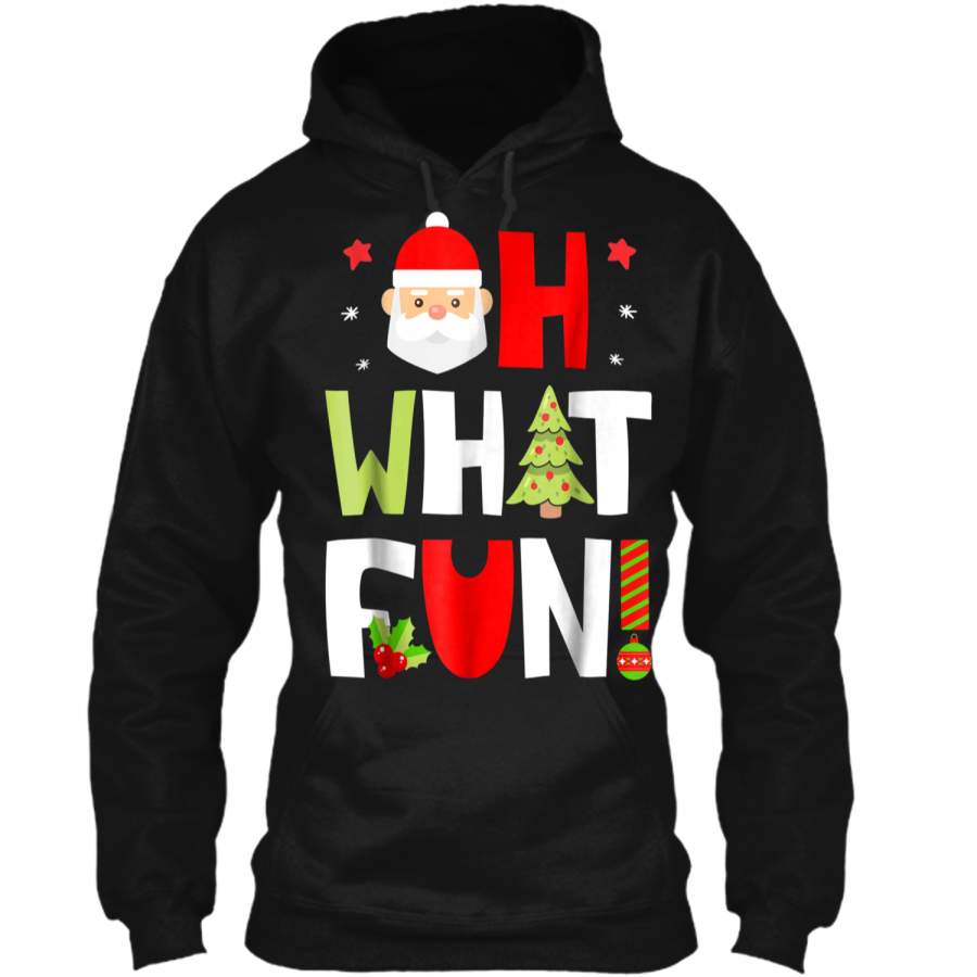 Christmas  Kids Boys Oh What Fun Xmas Tree Santa Gifts Pullover Hoodie 8 oz