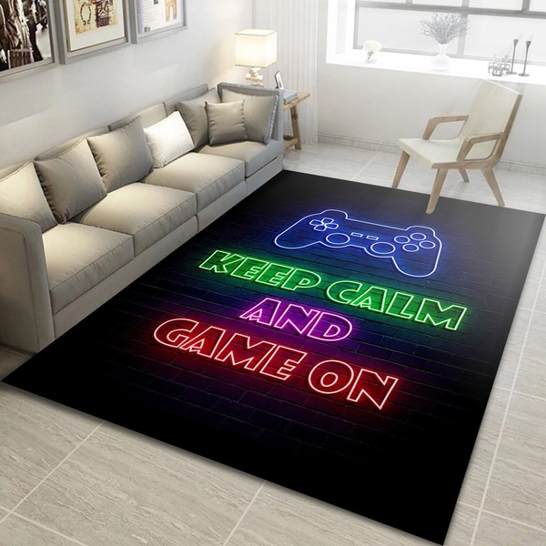 Keep Calm And Game On Rug, Living Room Rug – Home Decor  Floor Decor