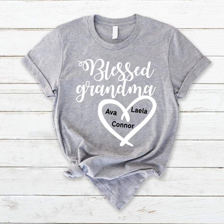 Personalized Blessed Grandma Kids Names Shirt