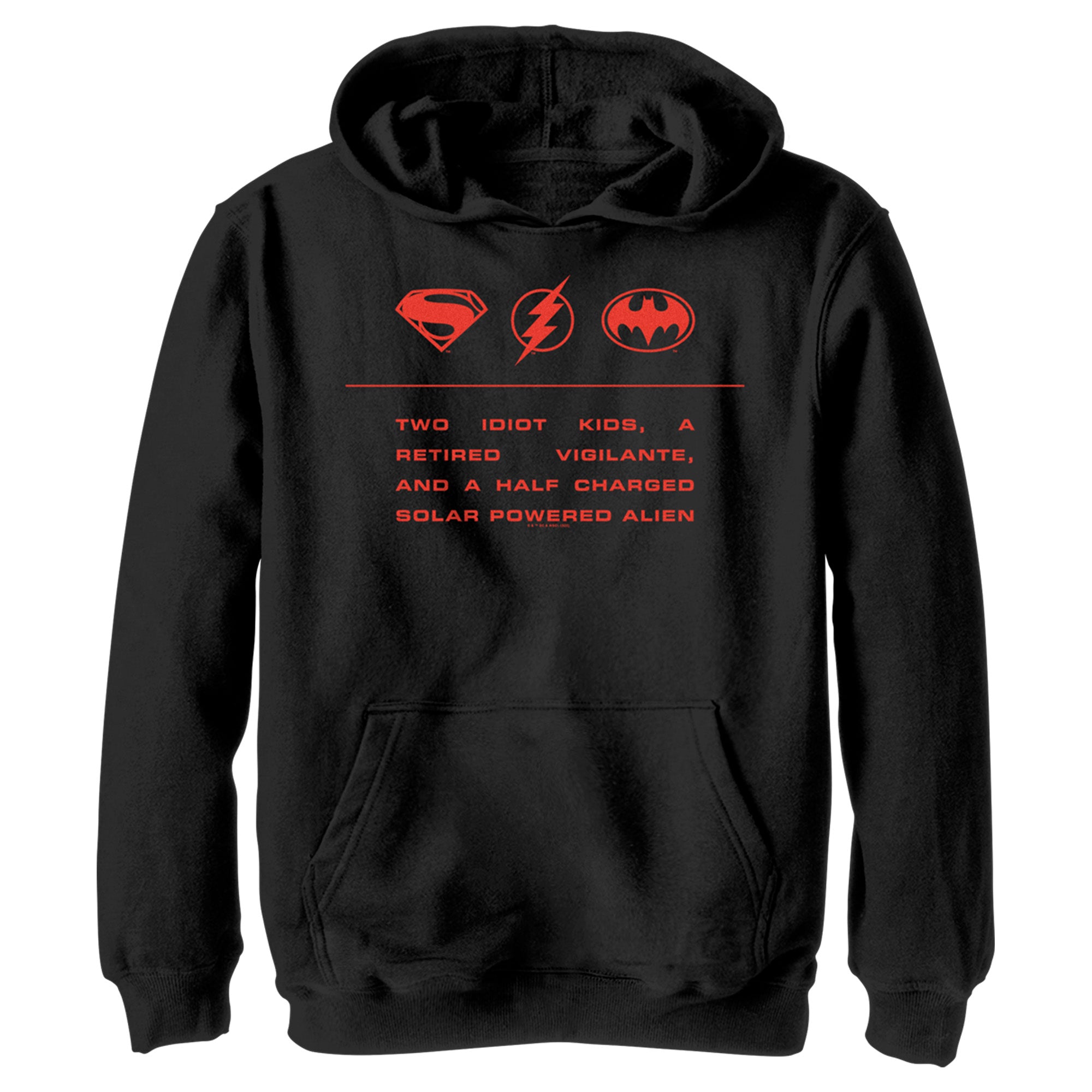 Boy’S The Flash Two Idiot Kids Quote Pull Over Hoodie