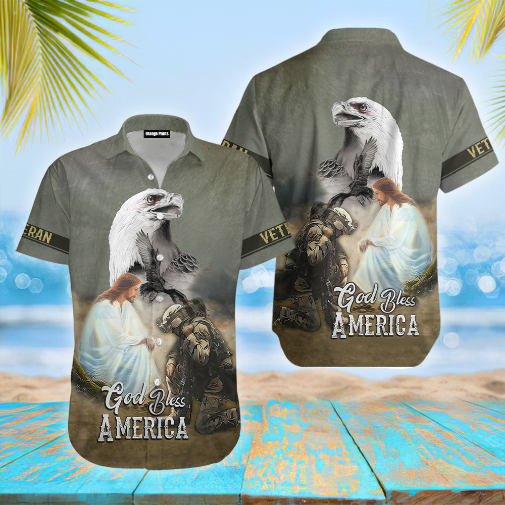 God Bless America Veteran Hawaiian Shirt – For Men And Women