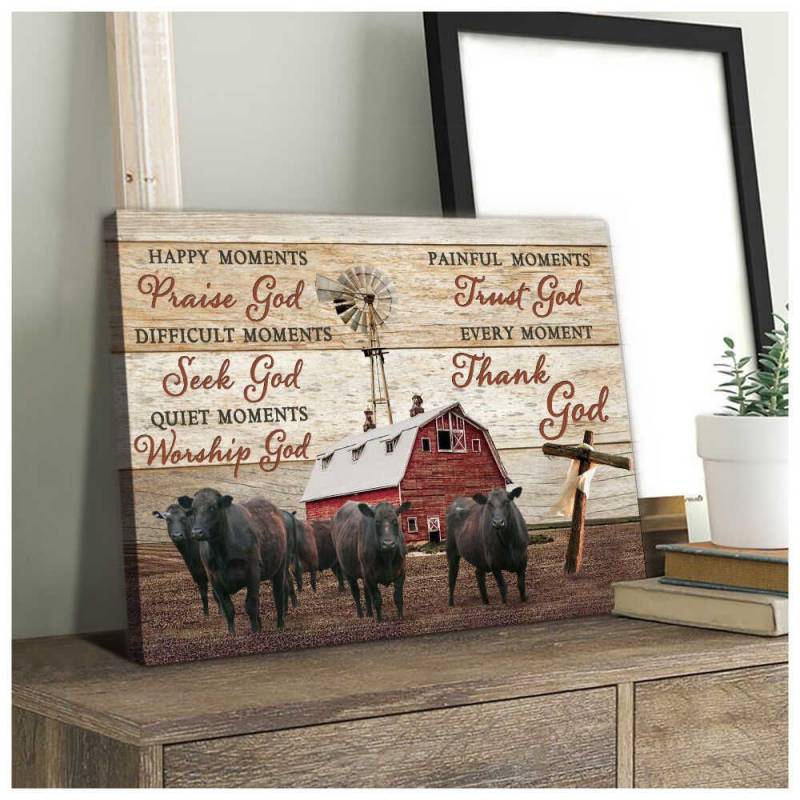 Angus Cows Thank God Poster Canvas 5332203067