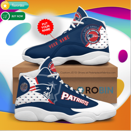 Personalized Name New England Patriots Jordan 13 Sneakers – Custom Jd13 Shoes