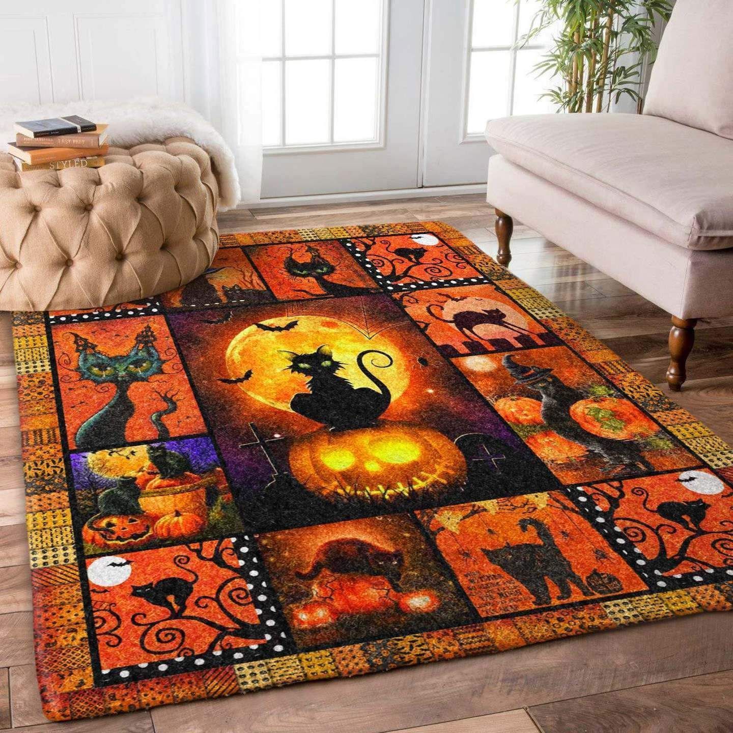 Cat Halloween Area Rugs Living Room Carpet,  Home Rugs