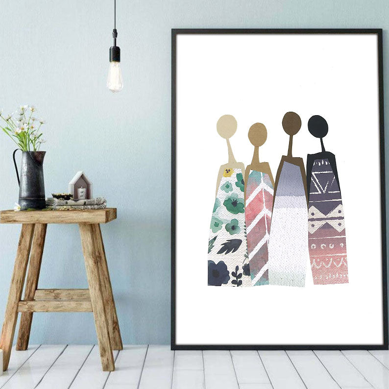 Black American Canvas Art Modern African Poster Print Black Girl Pride Black Men Attractive Digital Prints