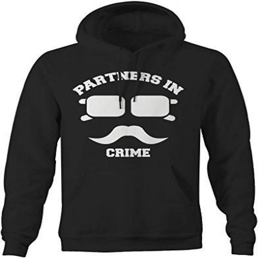 Shirts By Sarah Unisex Best Friend Couples Hoodies Partners In Crime Hipster Mustache