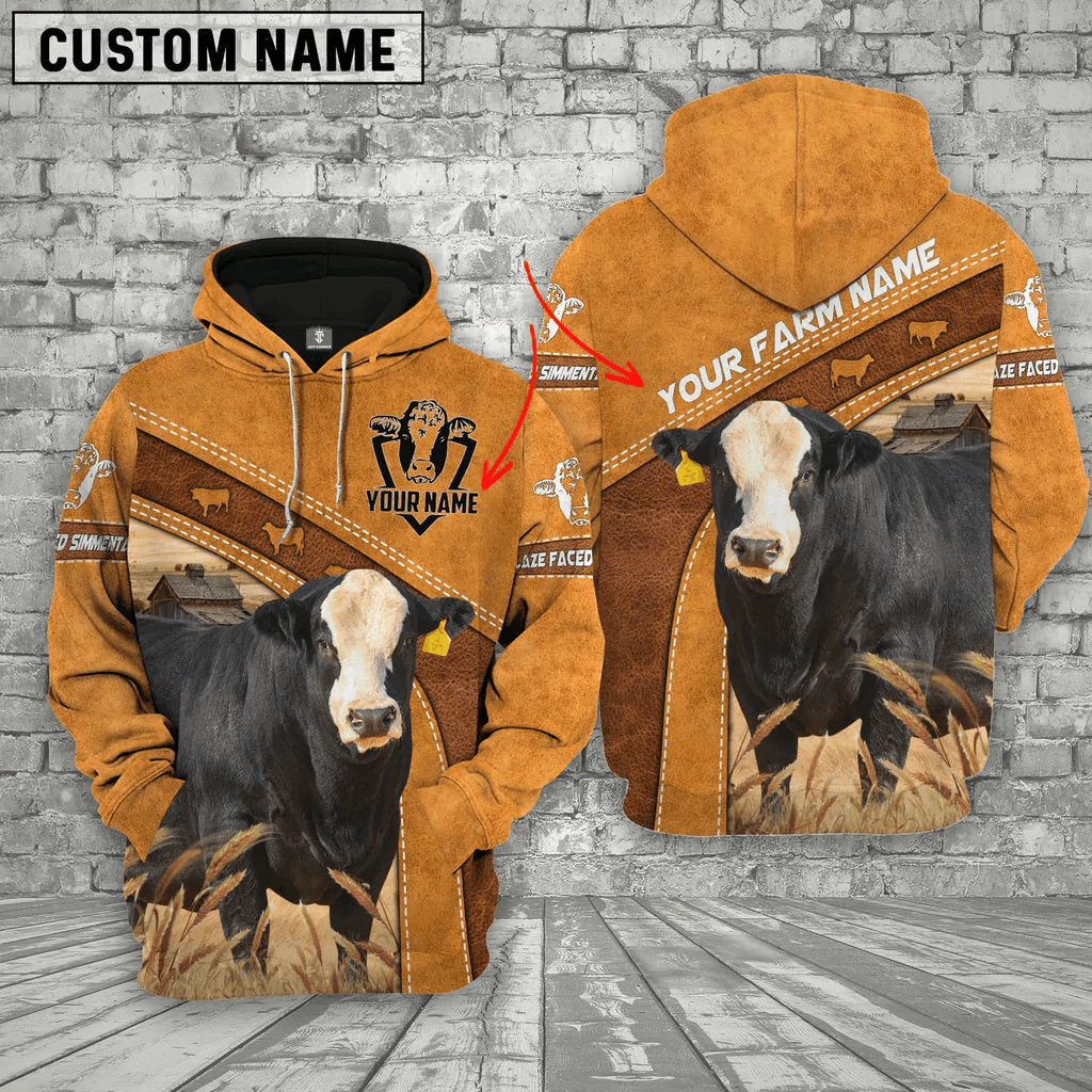 Blaze Faced Simmental Cow Hoodie, Cow 3D Hoodie Shirt, Cow Shirt, Farm Shirt, Gift For Farmer