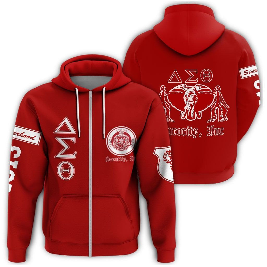 Sorority Hoodie – Elephant Delta Sigma Theta Sorority Zip Hoodie