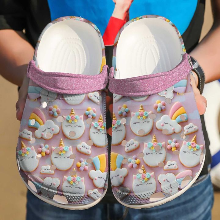Unicorn Magic Cookies Sku 2556 Crocs Crocband Clog Comfortable For Mens Womens Classic Clog Water Shoes