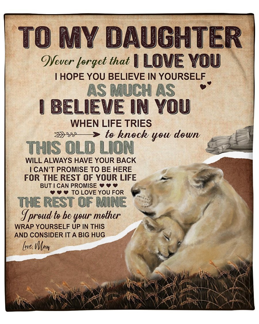 To My Daughter From Mom – Lion – Premium Blanket