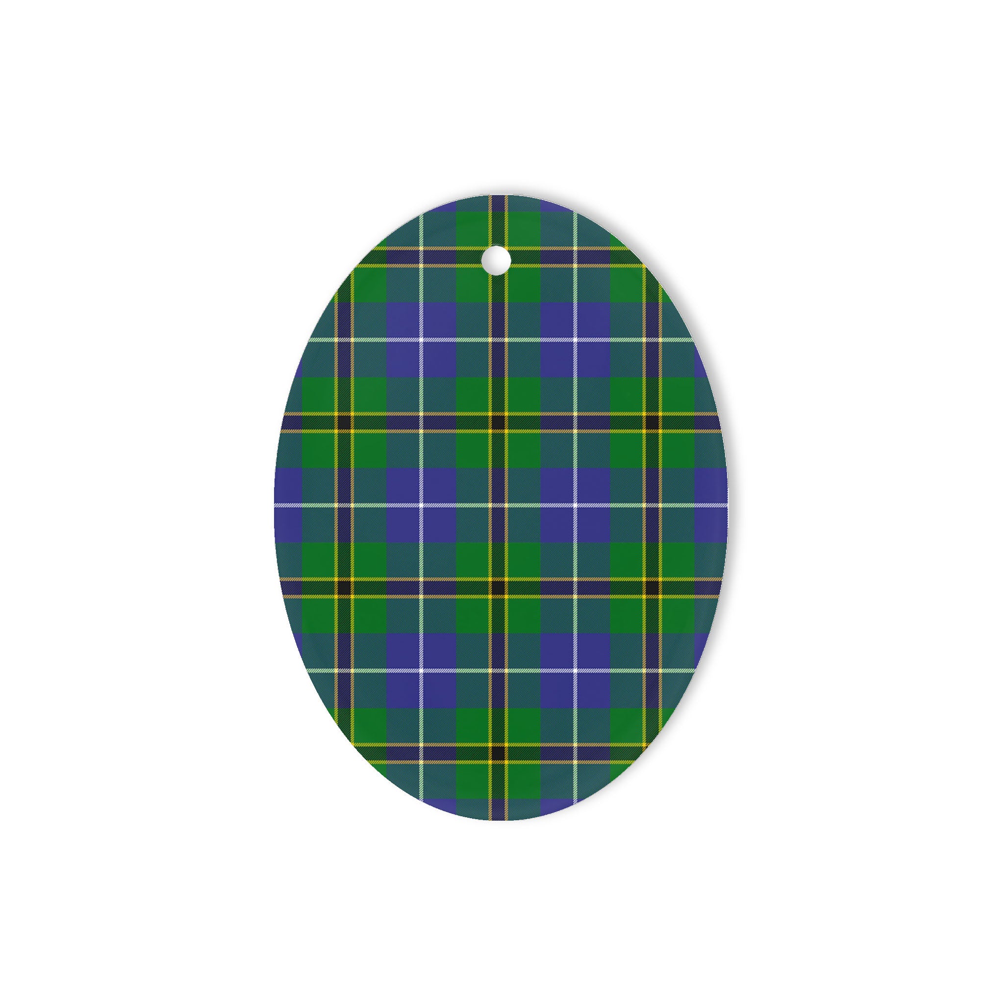 Turnbull Hunting Tartan Oval Ornaments, Christmas Tree Ornament, Plaid Christmas Ornaments, Ceramic Oval Christmas Tree Decoration