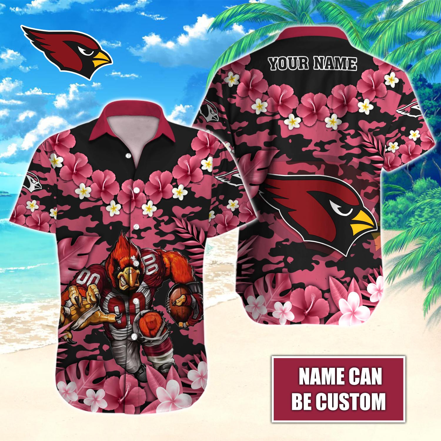 Arizona Cardinals Nfl-Hawaiian Shirt Custom T-40319