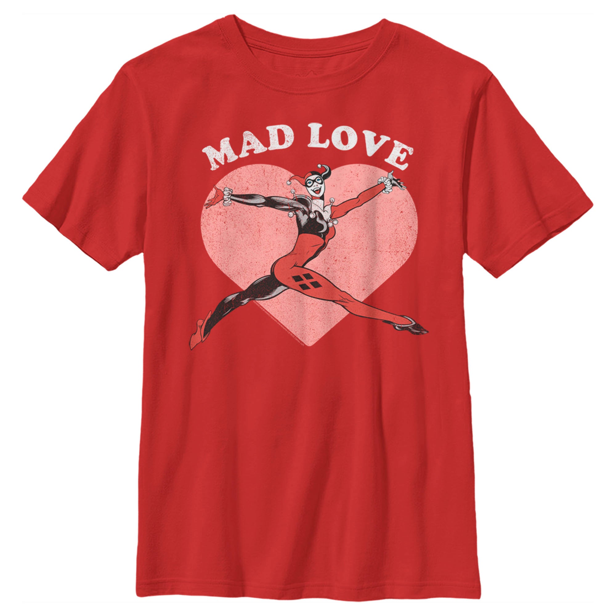 Boy’S Batman Valentine’S Day Harley Quinn Mad Love T-Shirt