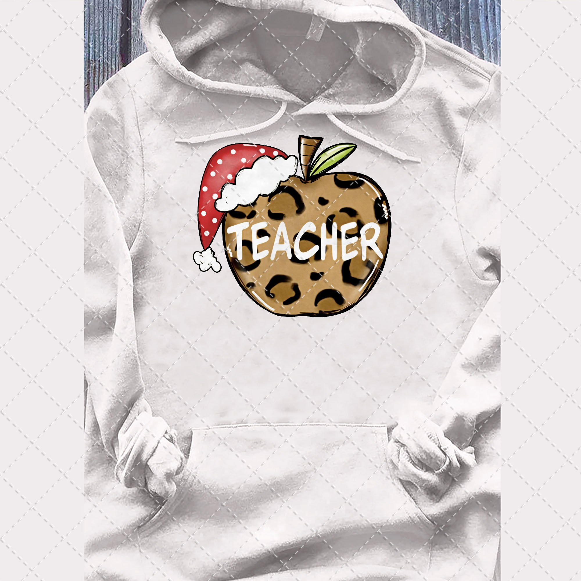 Teacher Leopard Christmas Unisex T-Shirt Hoodie Sweatshirt Plus Size S-5Xl