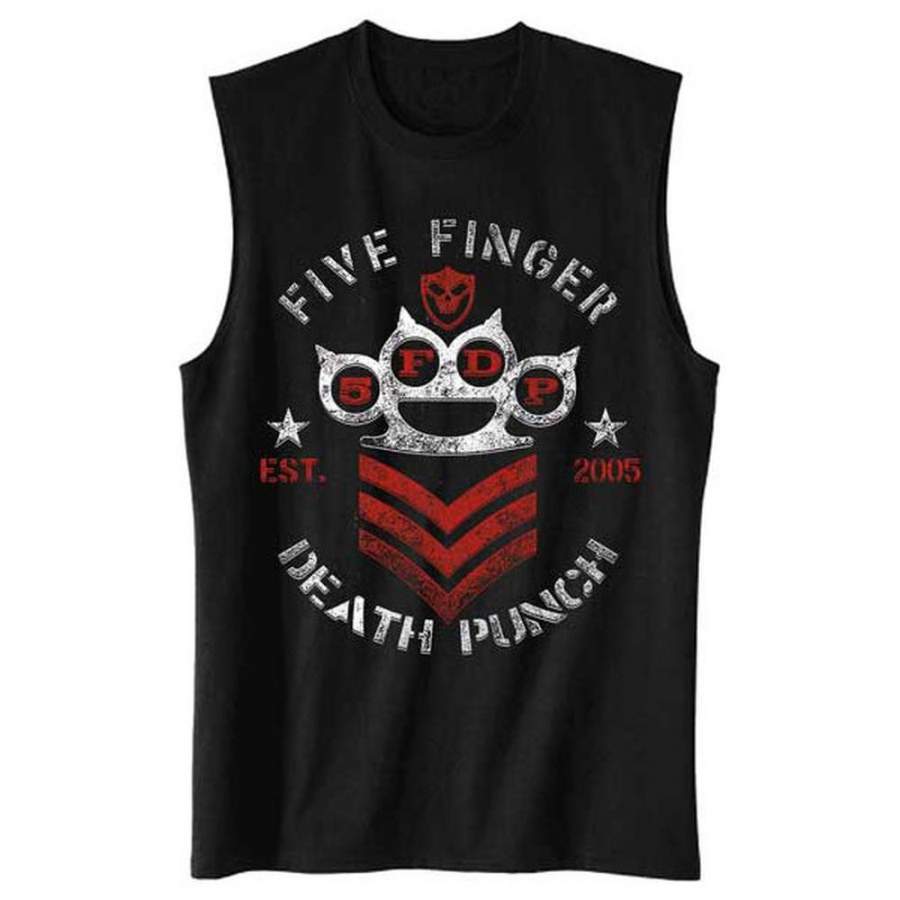 Five Finger Death Punch Chevron Knuckles Muscle Tank T-Shirt