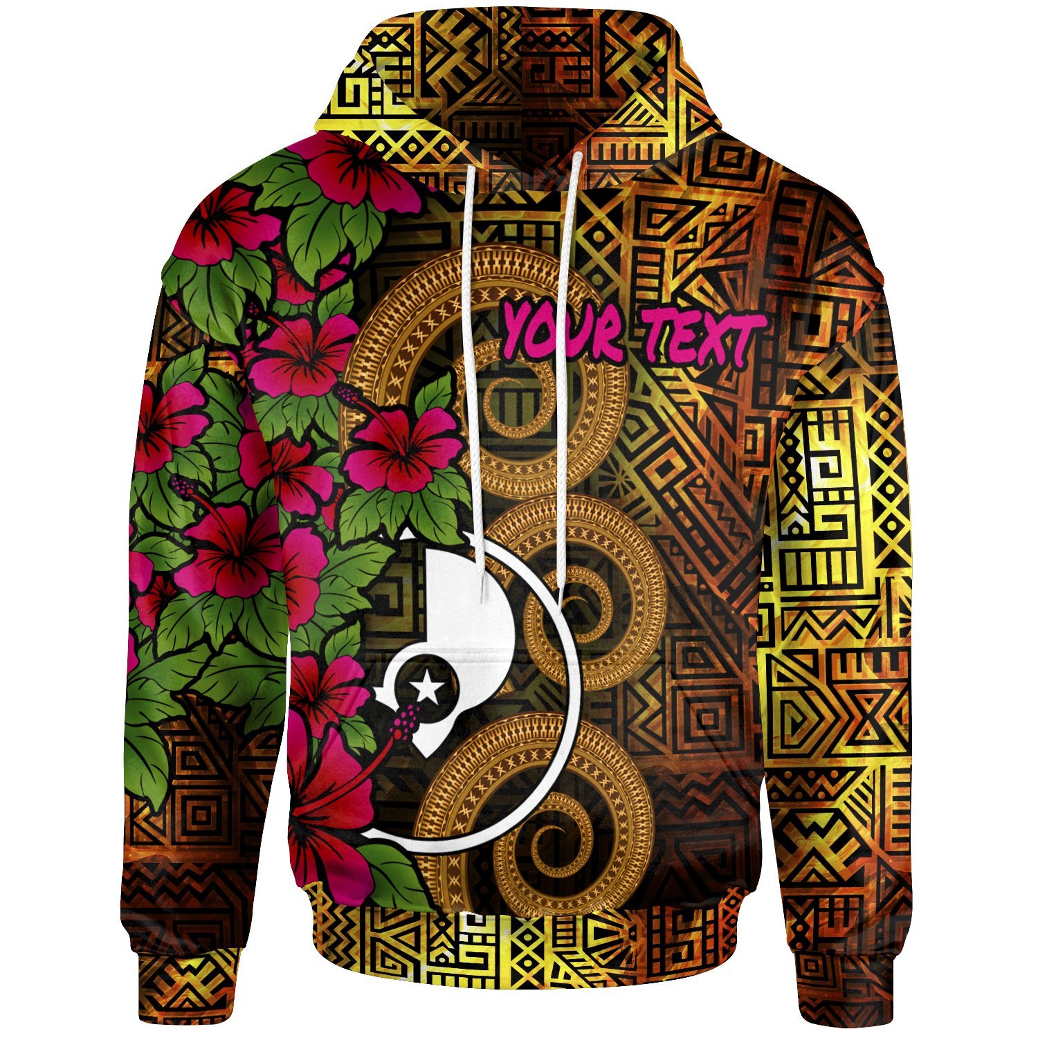 Yap Micronesia Custom Personalised Hoodie – Hibiscus Vintage – BN12