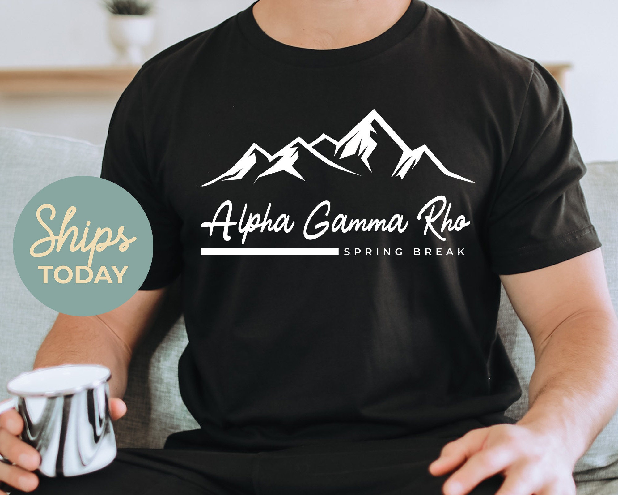 Alpha Gamma Rho Mountain Spring Break Fraternity T-shirt | AGR Fraternity Apparel | Greek Apparel | Initiation Gift | Greek Life _ 1835g