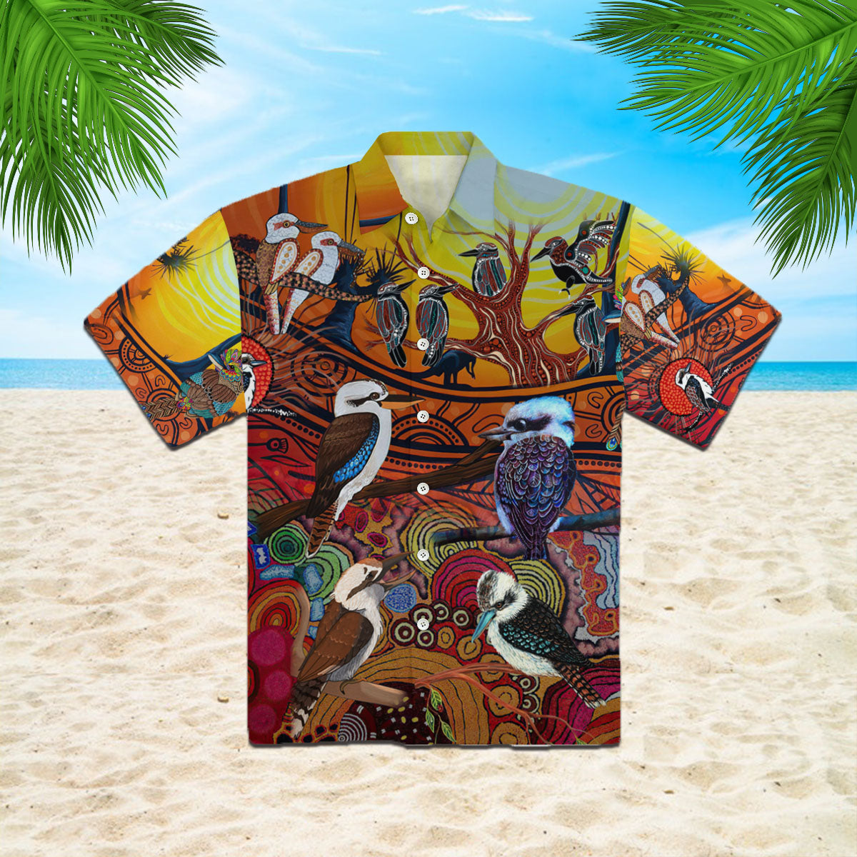 Oragontee A Spirit Bird – Kookaburra Dreaming Aboriginal Art Hawaiian Shirt | For Men & Women | Adult | Hw4945