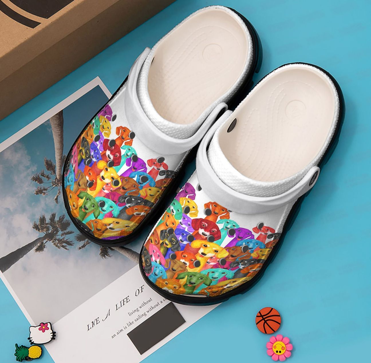 Dachshund Personalized Clog, Custom Name, Text, Color, Number Fashion Style For Women, Men, Kid, Print 3D Colorful Dachshund