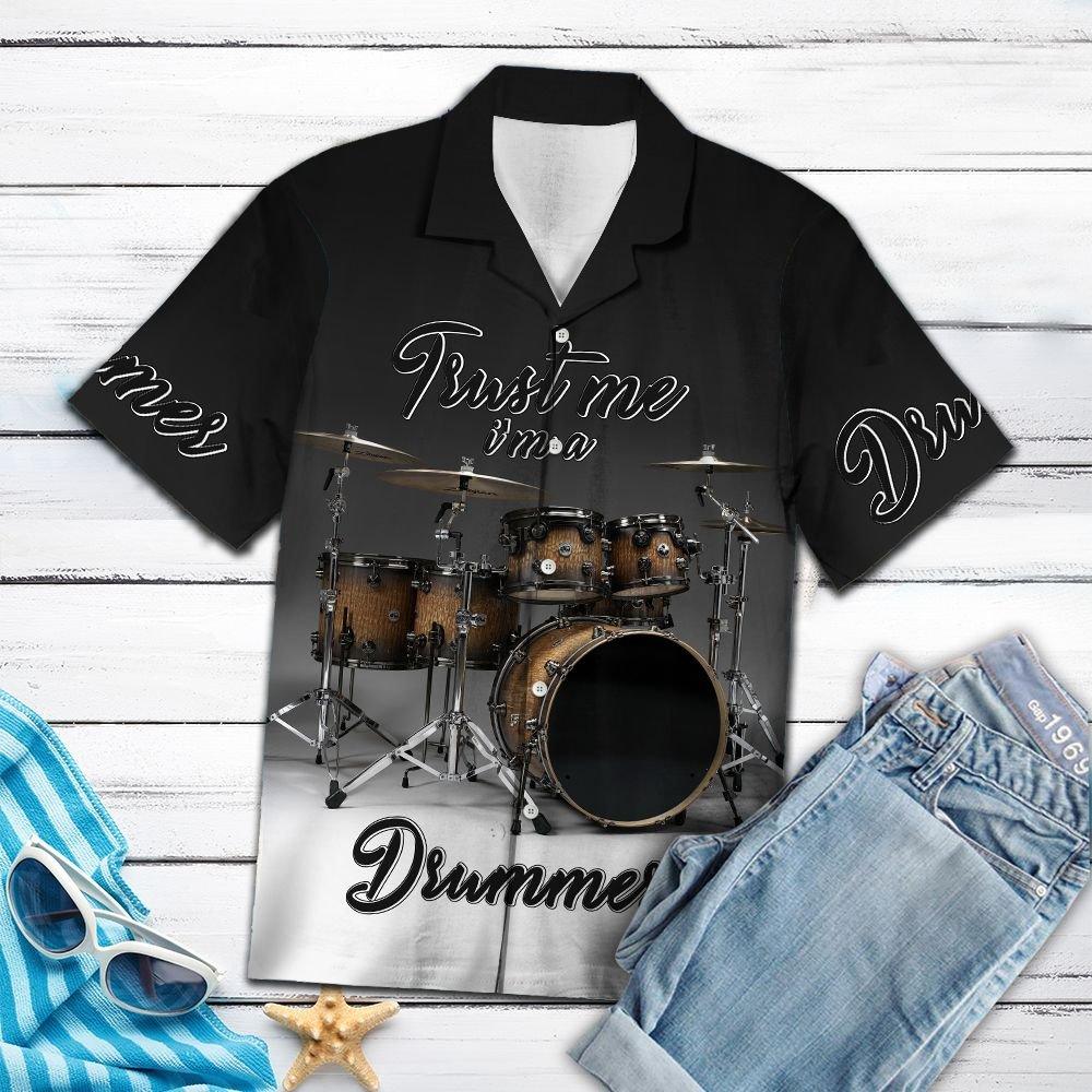 Aloha Shirt Mother’s day Father’s day unique gift ideas for mom & dad from daughter & son kids, meaningful birthday presents –  Drums Trust Me TY2807 – Hawaiian Shirt