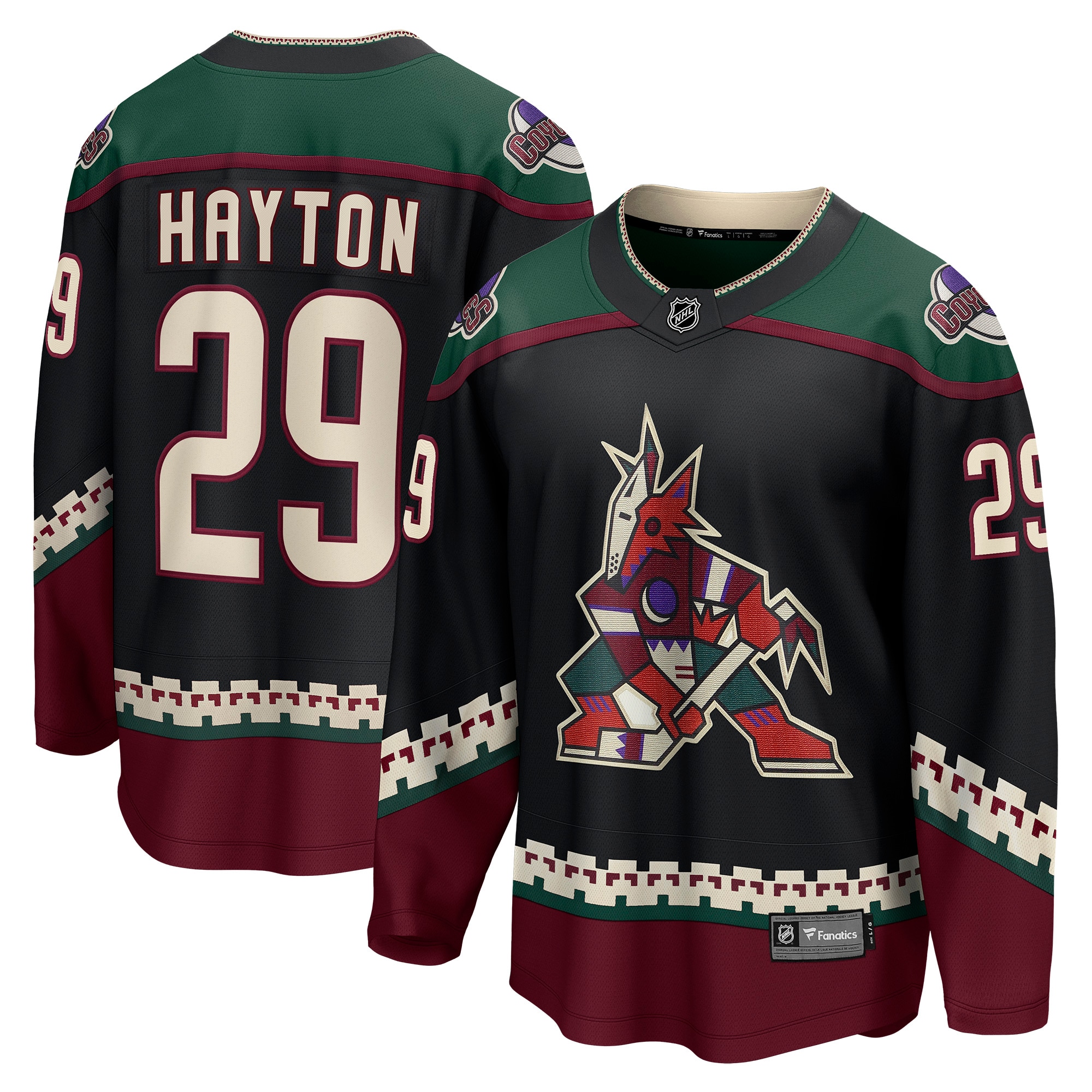 Men's Arizona Coyotes Barrett Hayton Black Home Breakaway Player Jersey