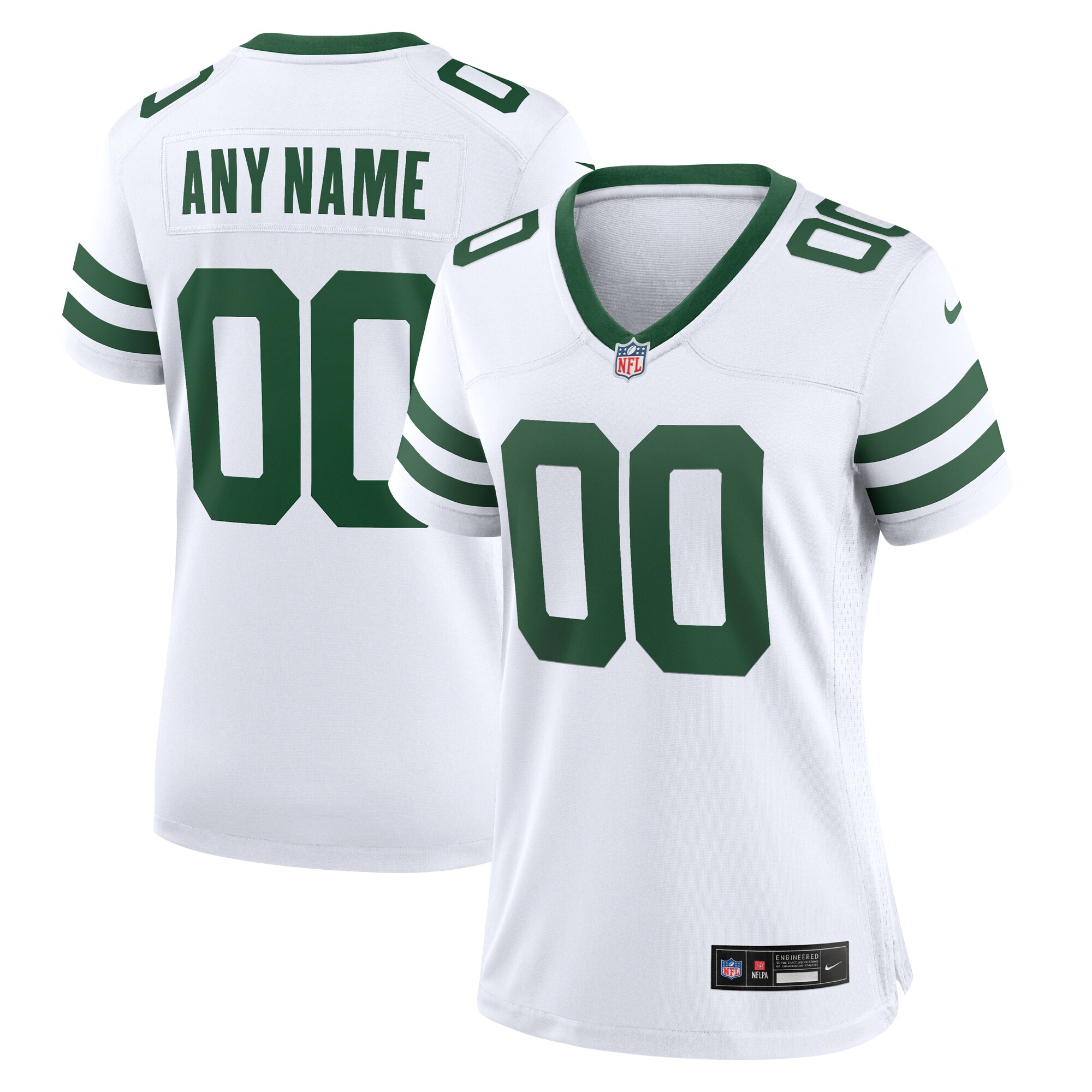 Women’s New York Jets White Legacy Custom Game Jersey