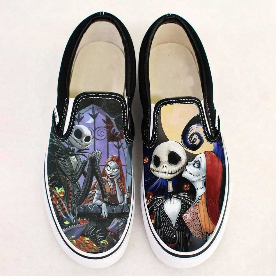 Jack Skellington Date Sally Character Christmas Gift Gift Design Gift For Fan Art Custom Shoes Slip On Shoes For Men And Women