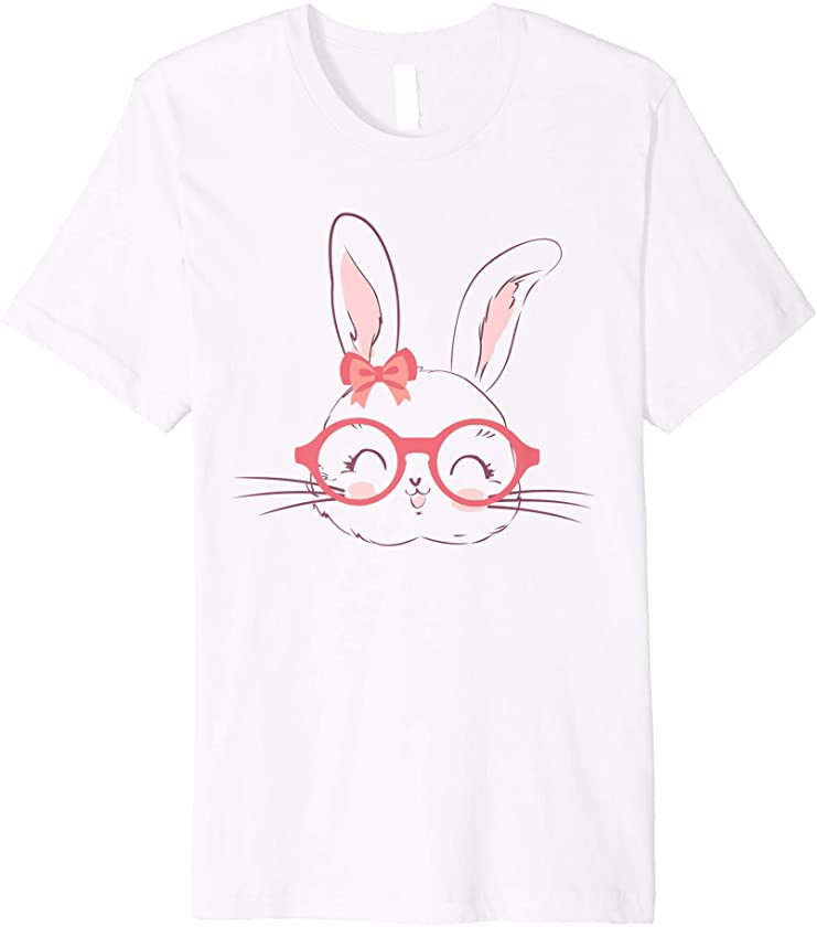 Cute Easter Bunny Rabbit Wearing Glasses Premium T-Shirt