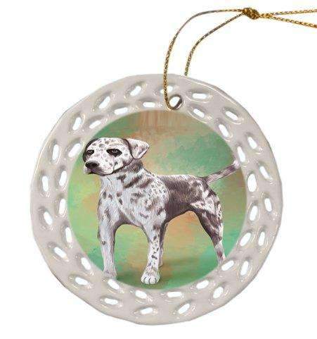 Catahoala Leopard Dog Christmas Doily Ceramic Ornament