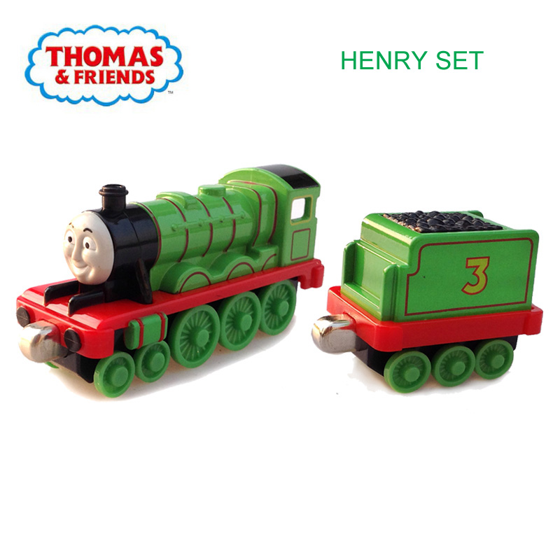 Alloy Toys Thomas and Friends Vehicles No. 3 Henry Locomotive Train And Henry Carriage Set Kids Toy Cars For Children New Gifts alx
