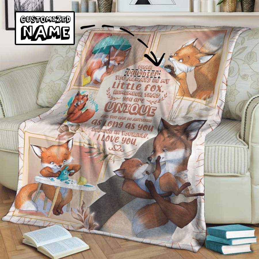 Gifts For Daughters, Granddaughters – Dear Lisa, You Always Be My Little Fox 3D Throw Blanket