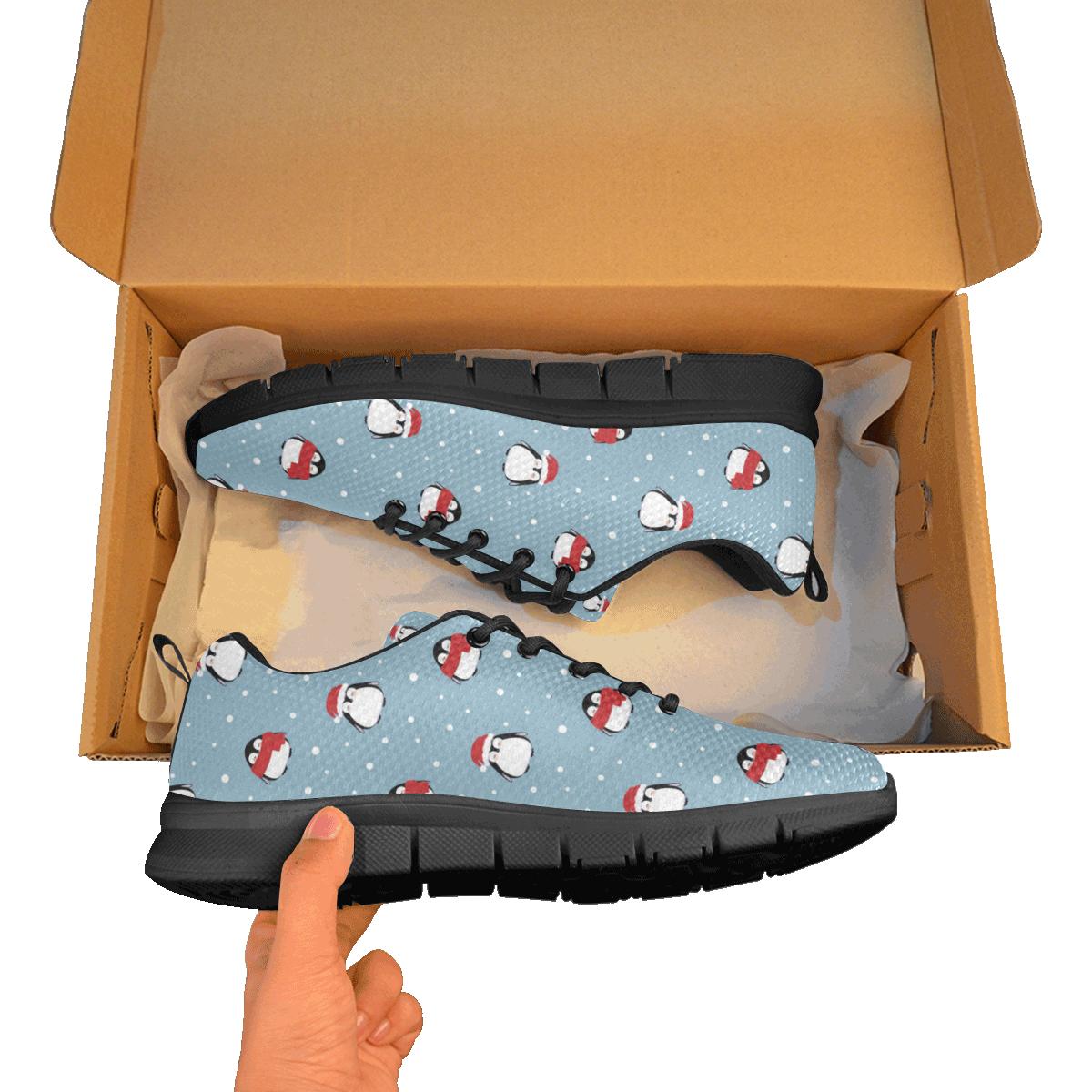 Cute Penguin Christmas Snow Pattern Men’S Sneaker Shoes