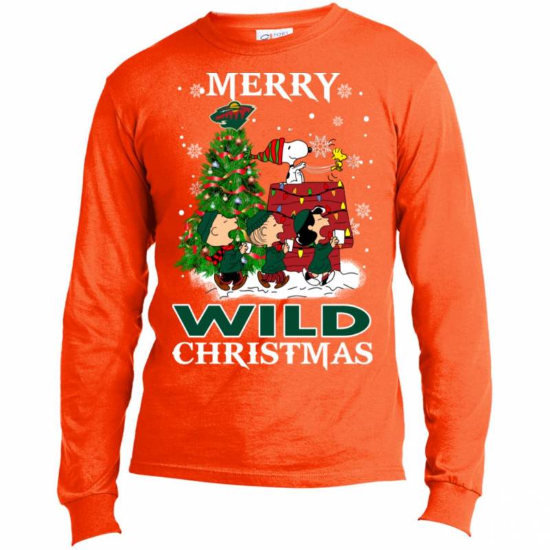 Merry Minnesota Wild Christmas Snoopy Ugly Sweater Style Shirts