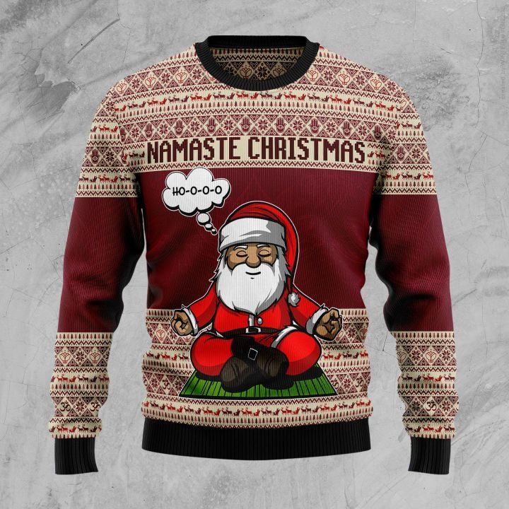 Yoga Santa Clause Christmas Ugly Sweater