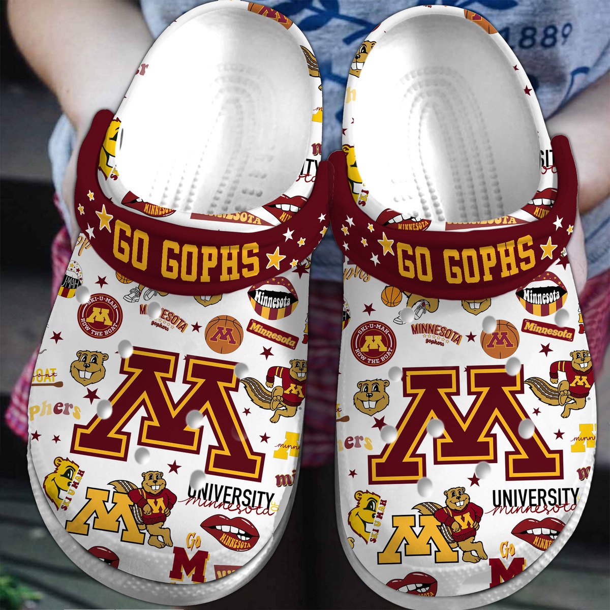 Auburn Minnesota Golden Gophers NCAA Sport Crocss Crocband Clogs Shoes Comfortable For Men Women and Kids