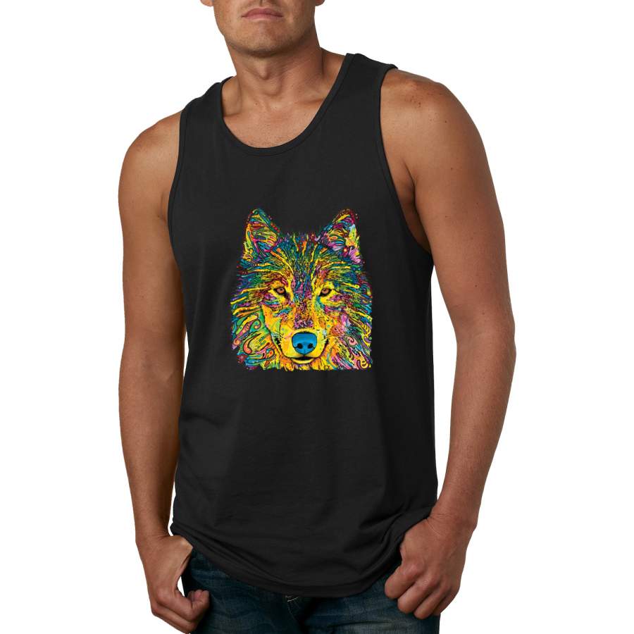 Dean Russo Wolf Animal Lover Graphic Tank Top