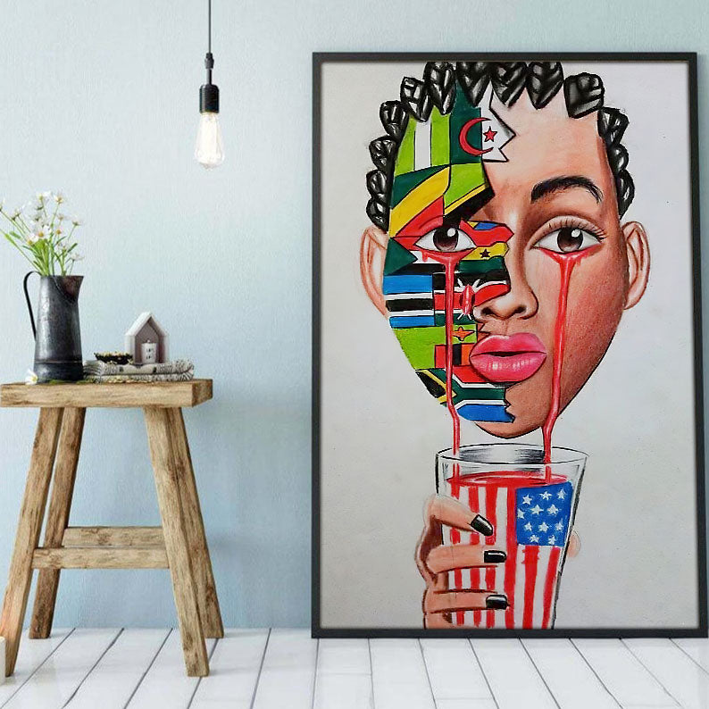 Nice African Best Canvas Prints Colorful African Poster Afro Queen African King Pretty Wall Art For Living Room