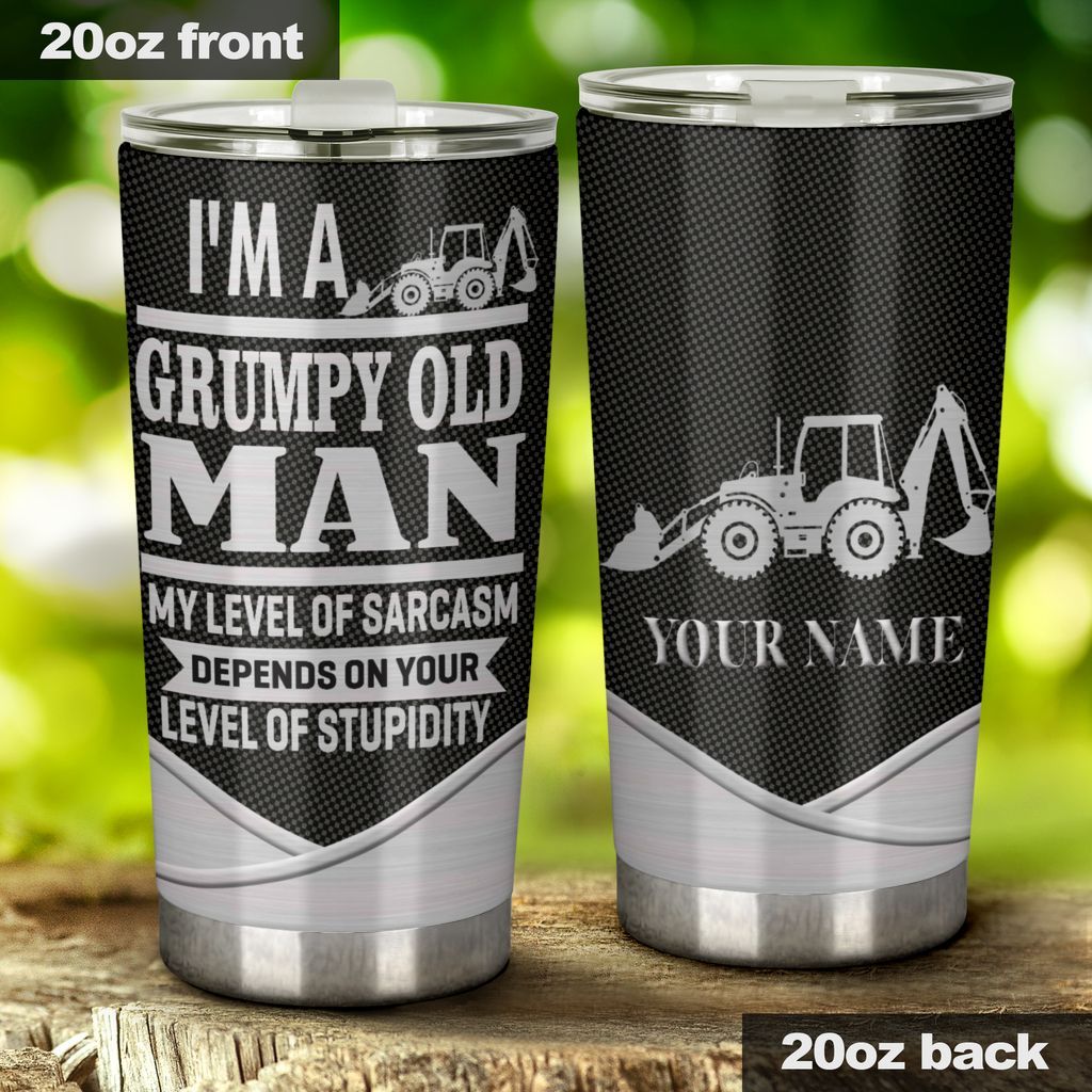 17CNVHEODS – Backhoe Loader Tumbler Customize Name