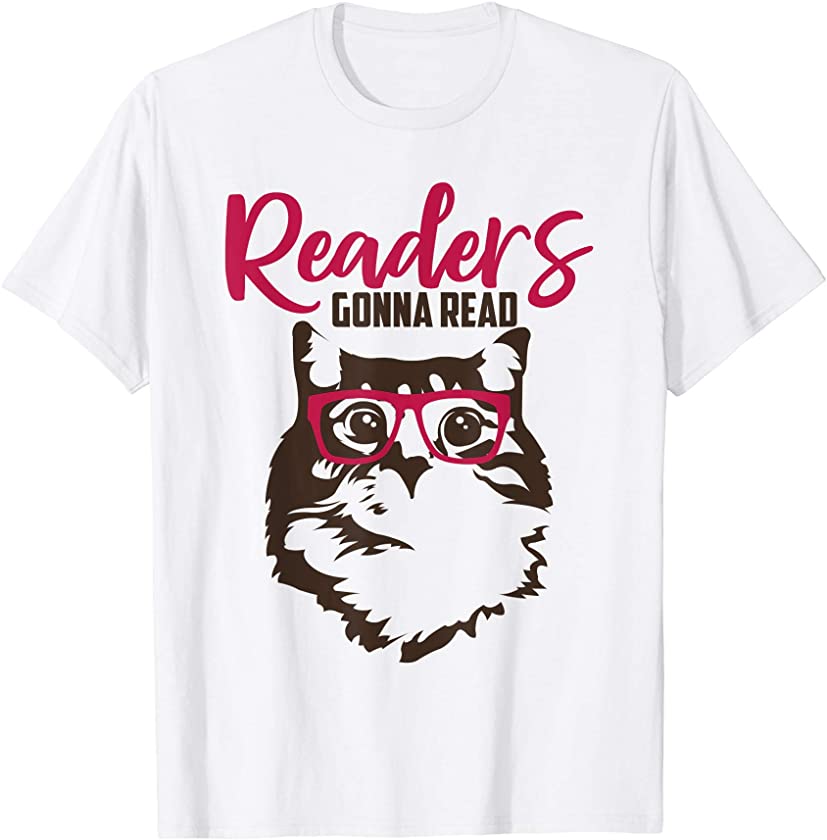 Readers Gonna Read Reading Cat Nerd Book Lover Kitten T-Shirt