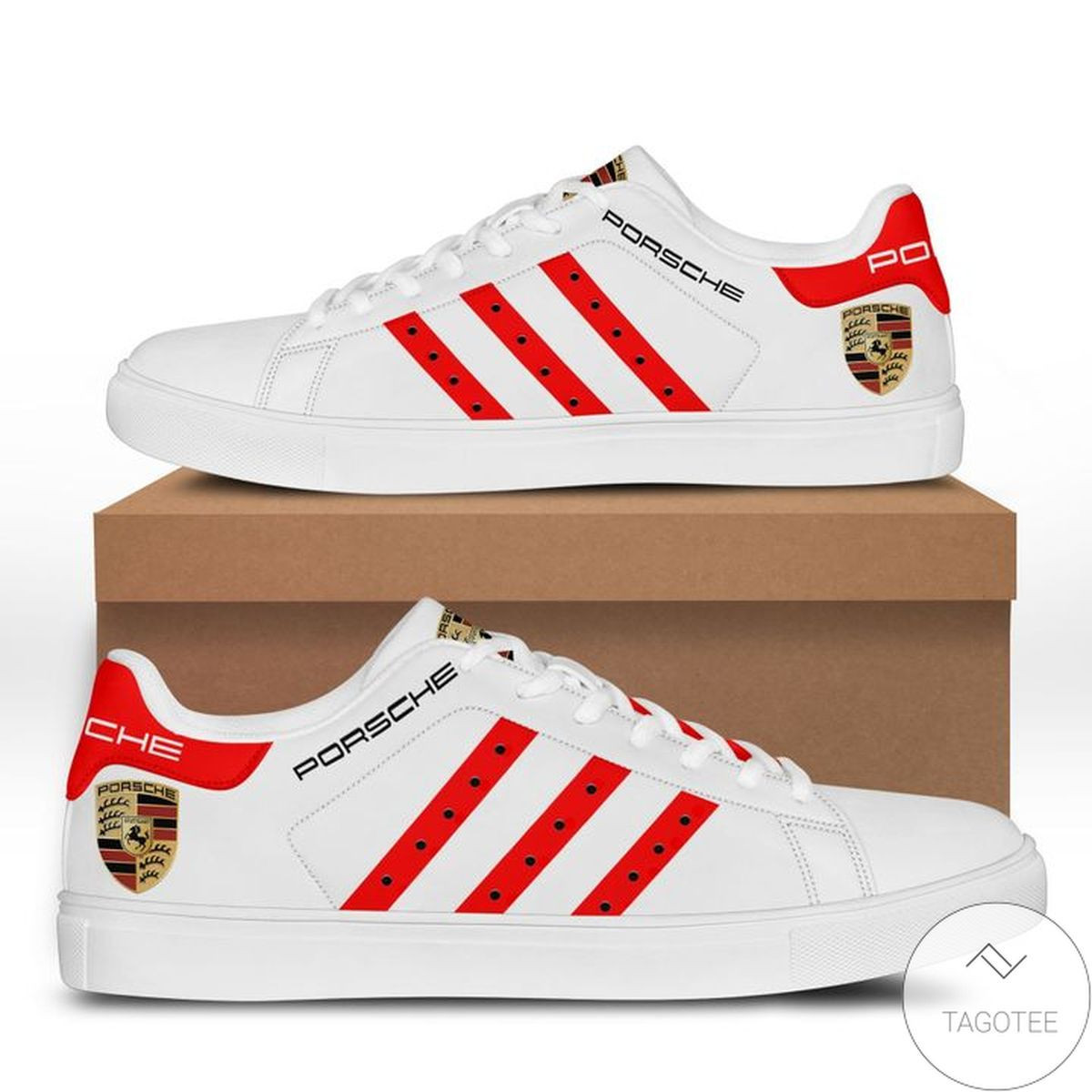 Porsche White Red Sneaker Shoes