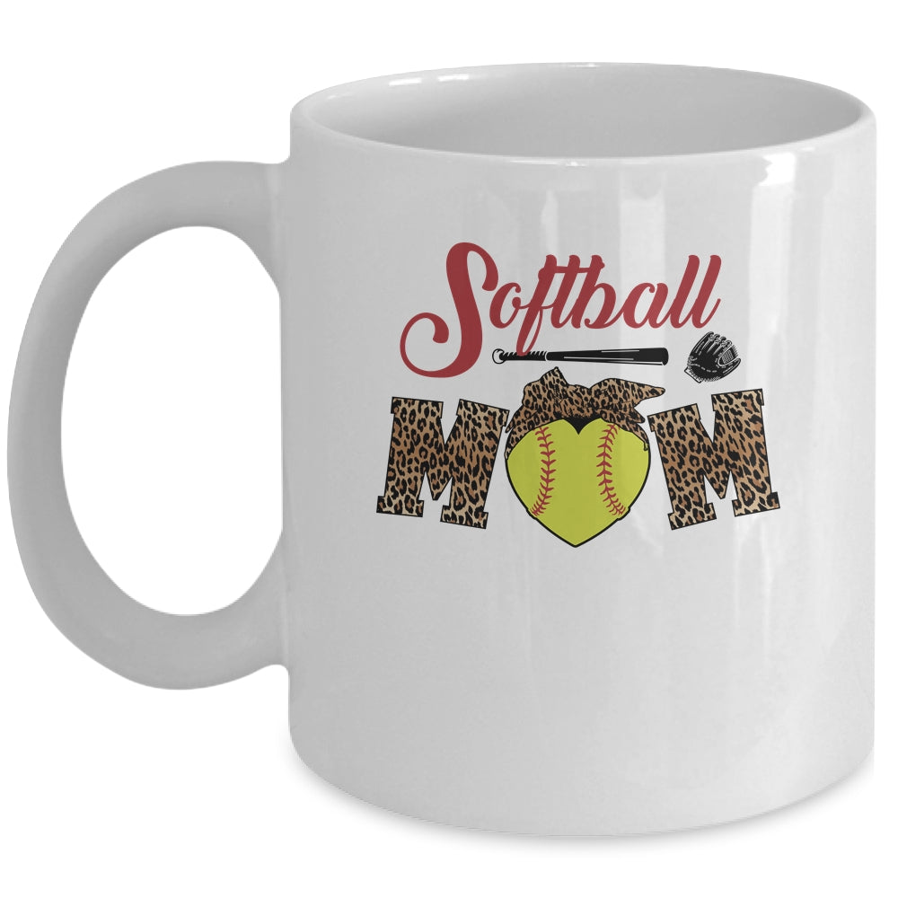 Softball Mom Leopard Funny Baseball Mom Mother’s Day Mug