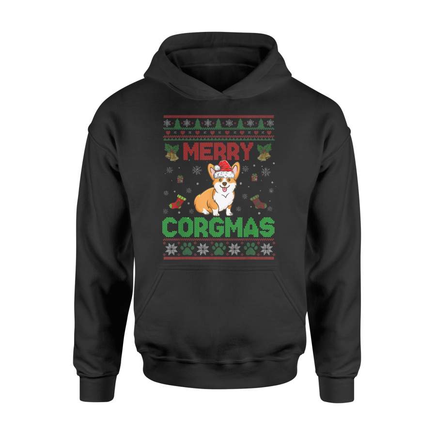 Merry Corgmas Funny Corgi Ugly Christmas Sweater Gifts T-Shirt – Standard Hoodie