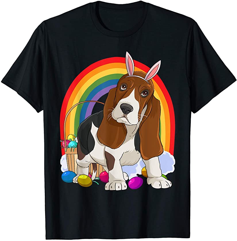 Basset Hound Easter Eggs Bunny Dog T-Shirt