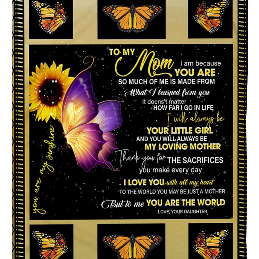 To My Mother My Loving Mother Your Daughter Fleece Blanket Gift For Family,Birthday,Parents,Mother,Mom Gift Home Decor Bedding Couch Sofa Soft And Comfy