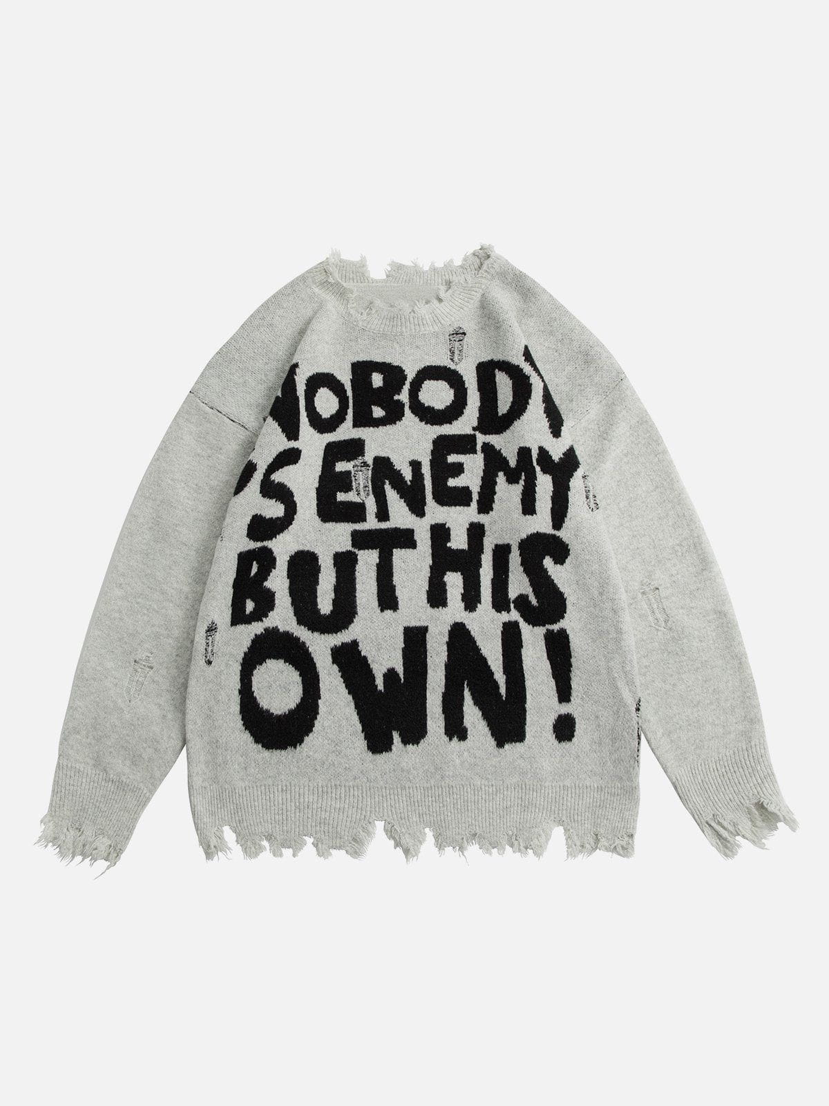 Talishko™ – Letters Ripped Hole Sweater