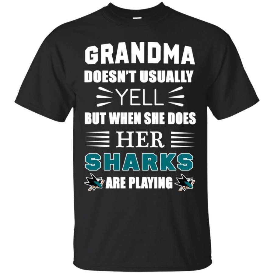 Cool Grandma Doesn’t Usually Yell She Does Her San Jose Sharks T Shirts