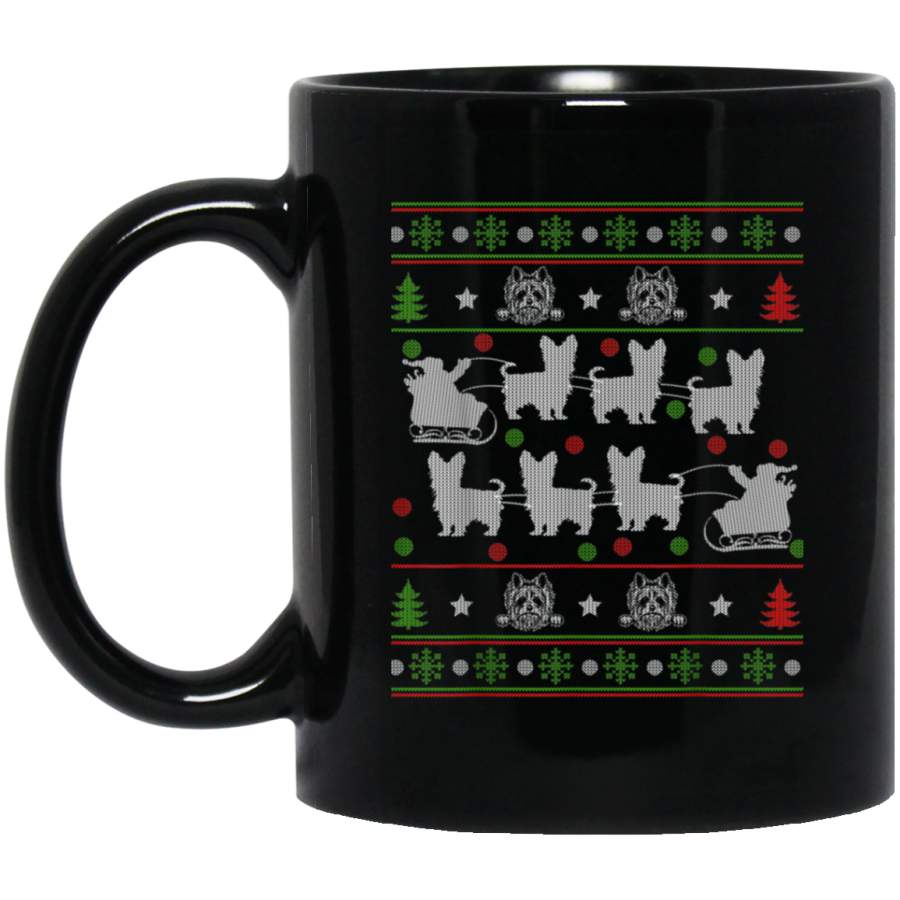 Yorkshire Terrier Reindeer Ugly Christmas 2019 Dog Gift  11 oz 15 oz Mug Black